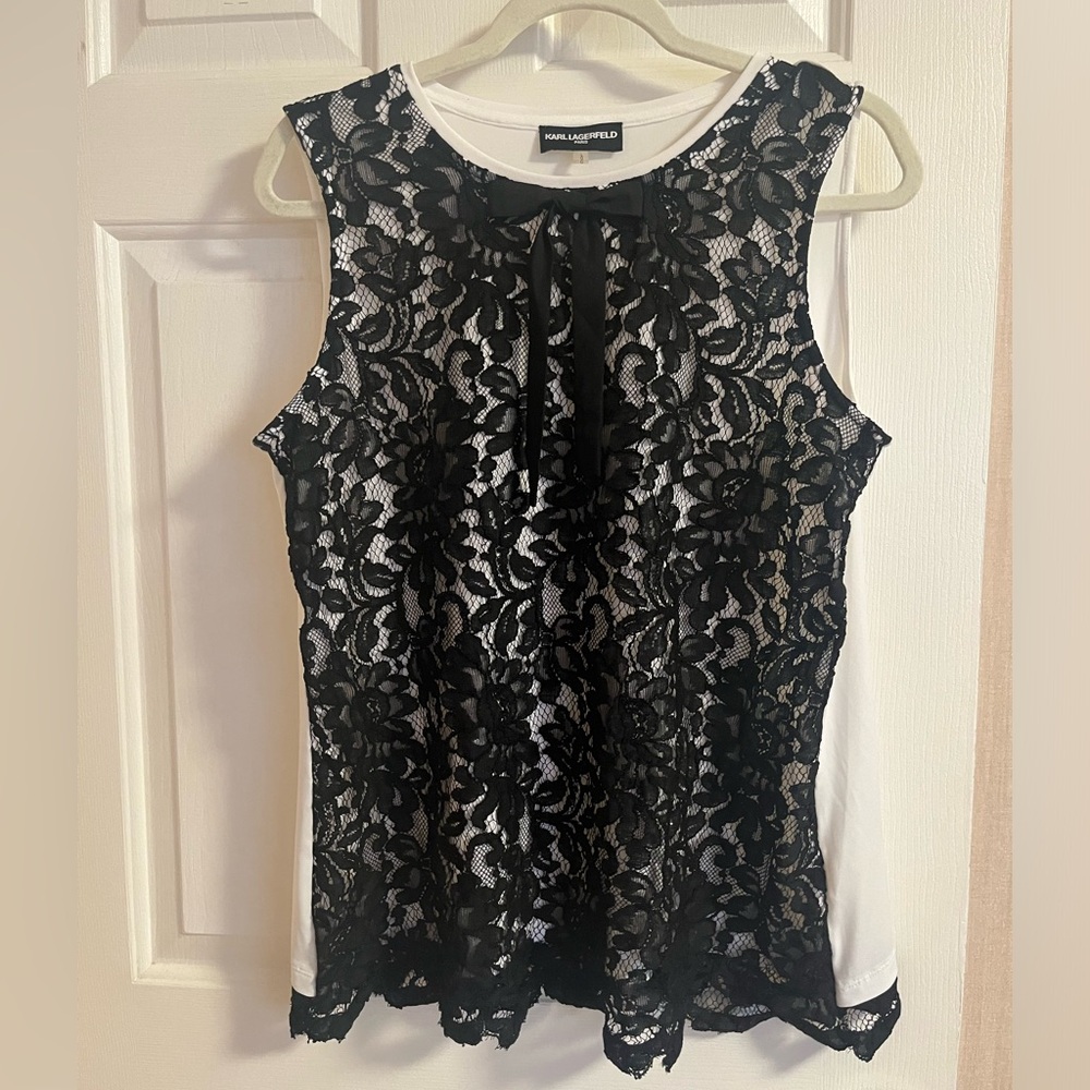 Karl Lagerfeld Lace Front Top
